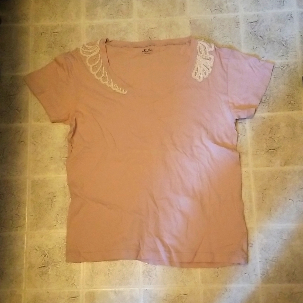 HI-LINE FOR MADEWELL T-SHIRT WITH APPLIQUE ON SHOULDER